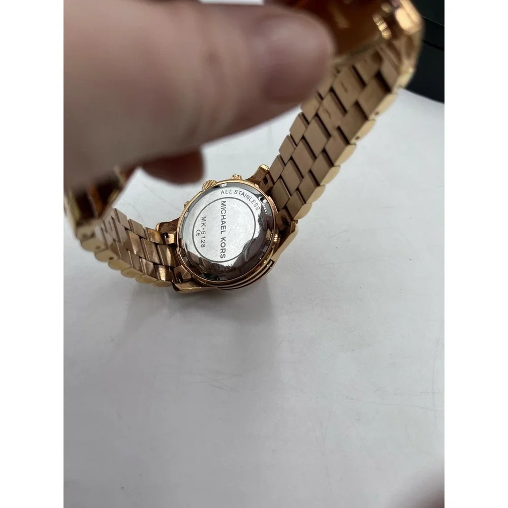 Michael Kors Runway Chronograph Rose Gold Stainless Steel Womens Watch MK5128